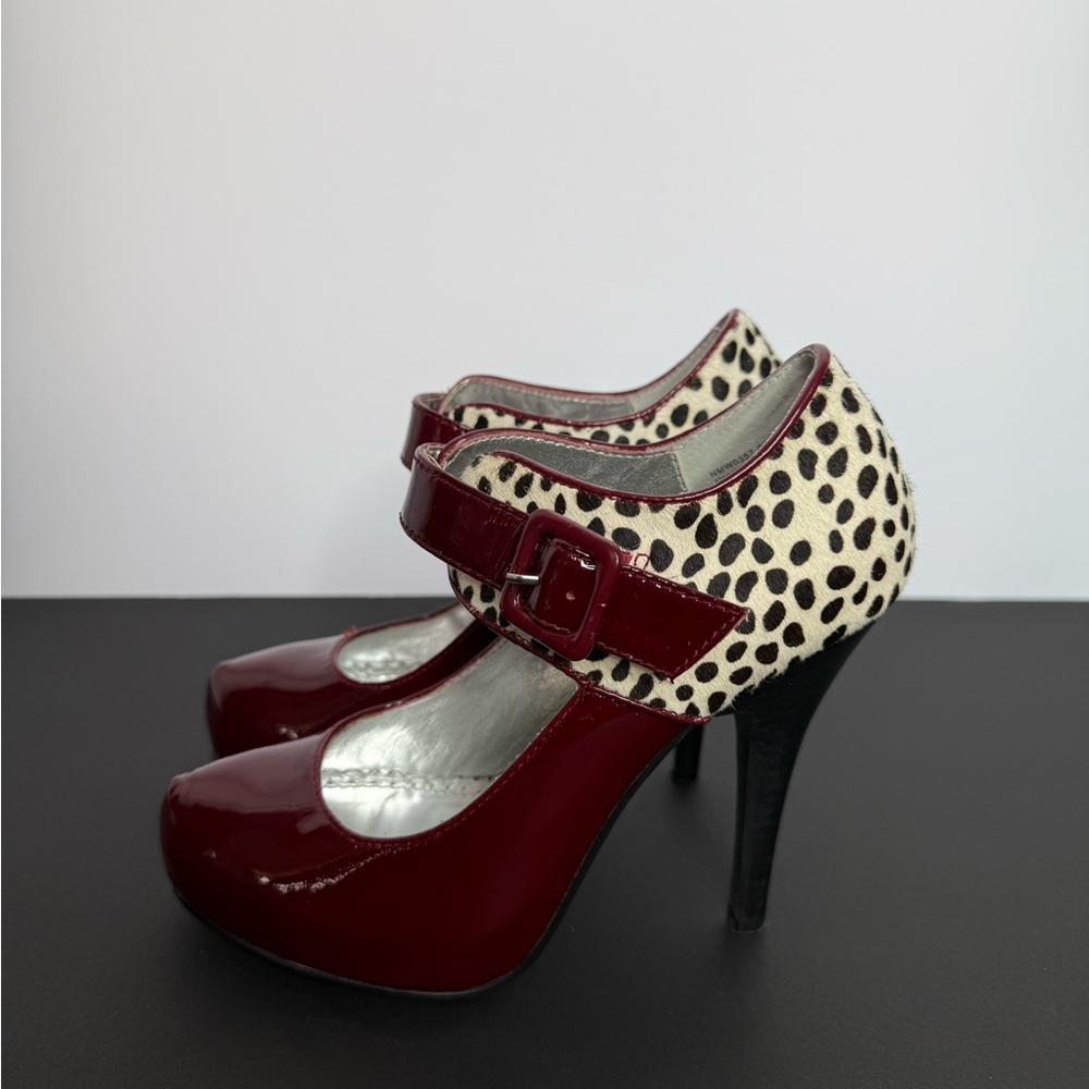 Naughty Monkey Red and Leopard Heels - Picture 4 of 9